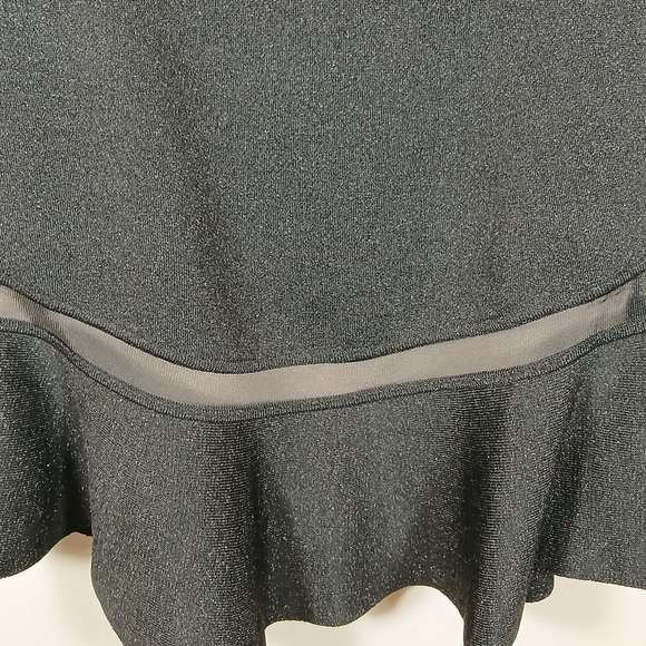 Alice + Olivia Black Metallic Mesh Ruffle mini Skirt size small - Picture 7 of 11